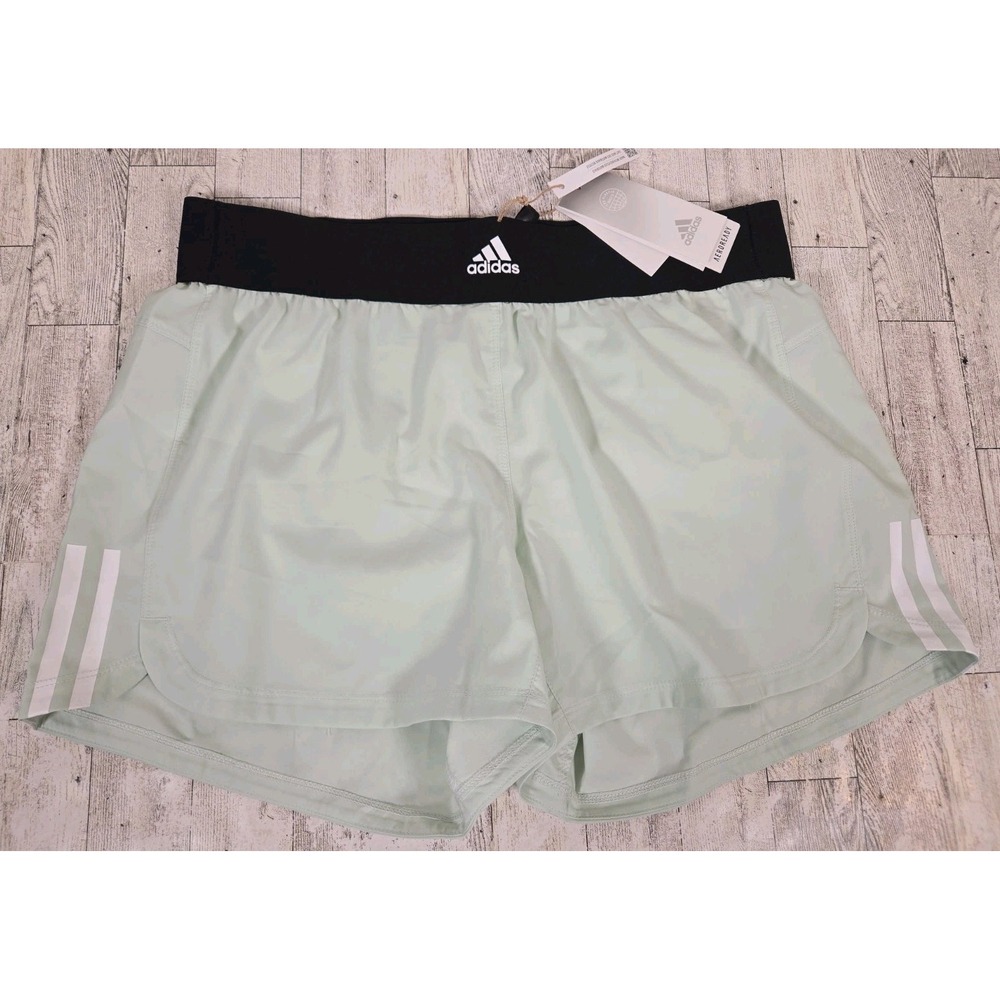 Adidas Womens Shorts MEDIUM Green Pacer Training High Waist HT3311 NEW